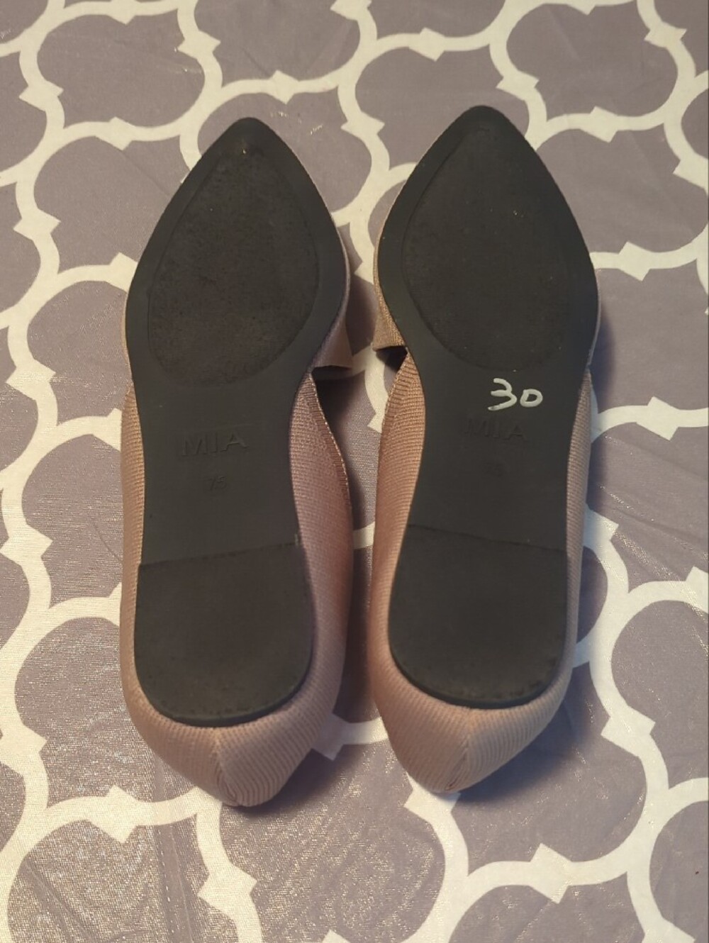 MIA Pointed D'Orsay Flats in Blush Nude - Picture 4 of 6